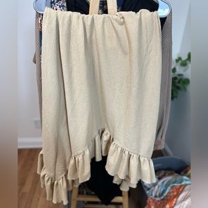Taupe ruffled midi skirt NWT